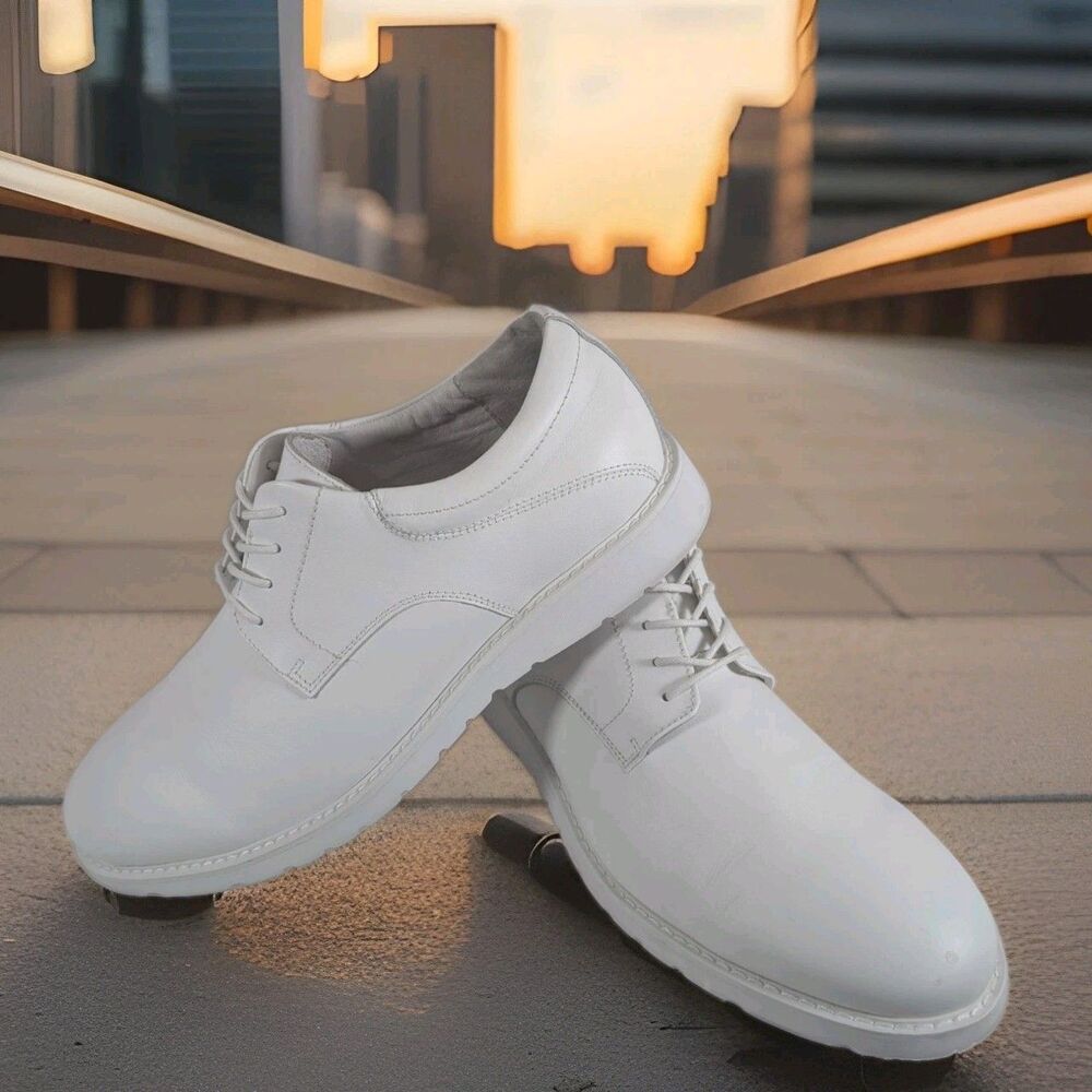Propet MDX002L Men's 10.5H White Full Grain Leather Oxford Shoe Uniform Service